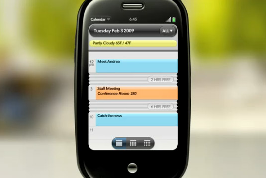 Vídeo da interface do Palm Pre