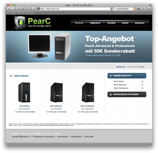 Site da HyperMegaNet para os PearCs