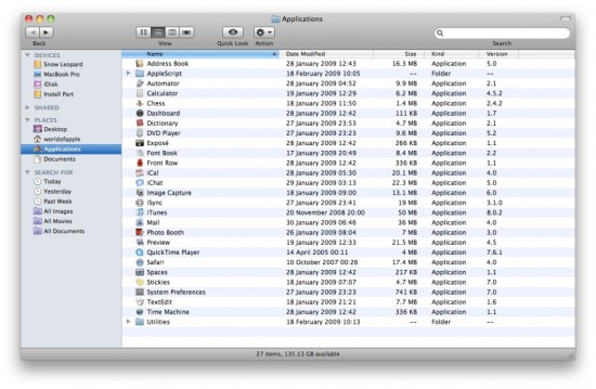 Mac OS X 10.6 Snow Leopard - Screenshot do build 10A261