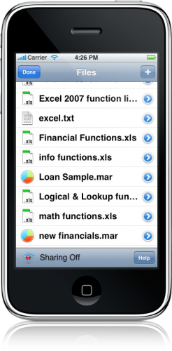 Mariner Calc no iPhone