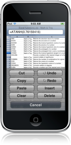 Mariner Calc no iPhone