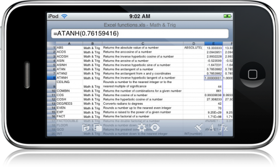 Mariner Calc no iPhone