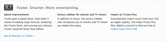 Novidades do iTunes 8.1