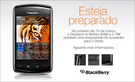 Blackberry storm no Brasil O anúncio promete uma "tempestade de novidades"