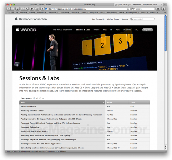 Sessions & Labs da WWDC '09