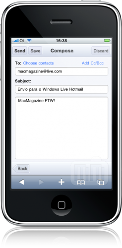 Windows Live Hotmail vs. Gmail no iPhone