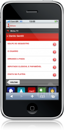Claro Minha TV no iPhone