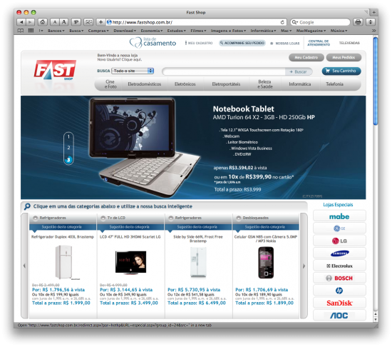 Fast Shop com visual à la Apple.com Fast Shop com visual à la Apple.com