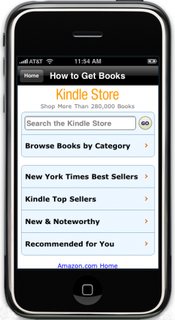 Nova Amazon.com Kindle Store no iPhone