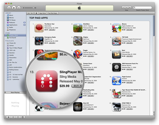 SlingPlayer entre os Tops Apps
