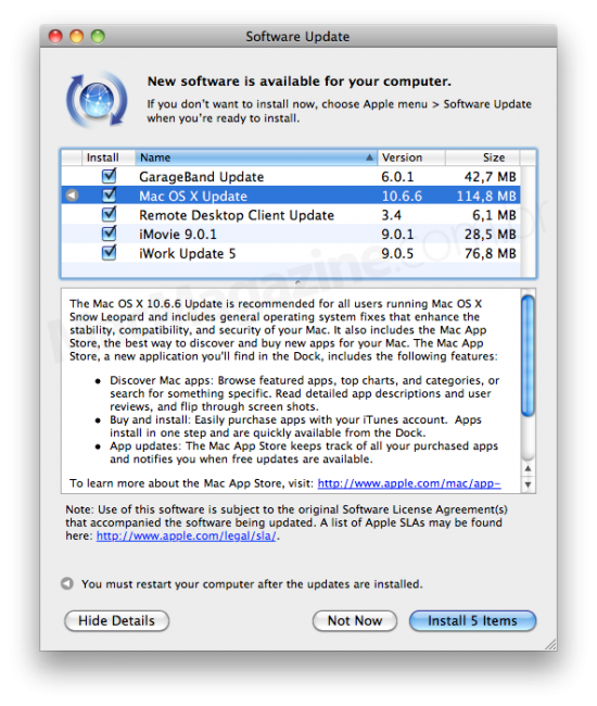 Mac OS X 10.6.6 no SU
