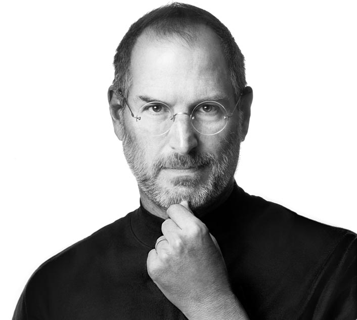 Steve Jobs em preto e branco