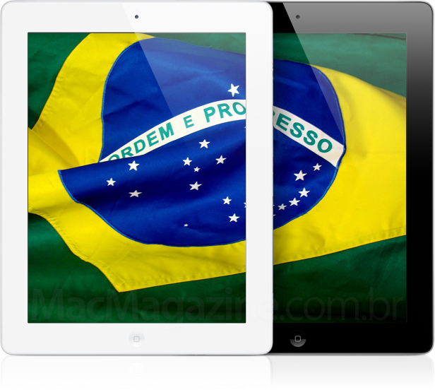 iPads de terceira geração com a bandeira do Brasil