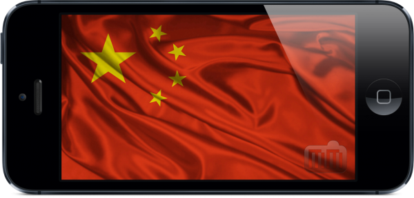 Bandeira da China em um iPhone 5