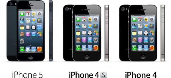 Família de iPhones - 5, 4S e 4