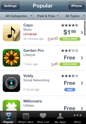 Screenshot do AppShopper