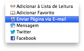 Enviando uma página pelo Mail (OS X)