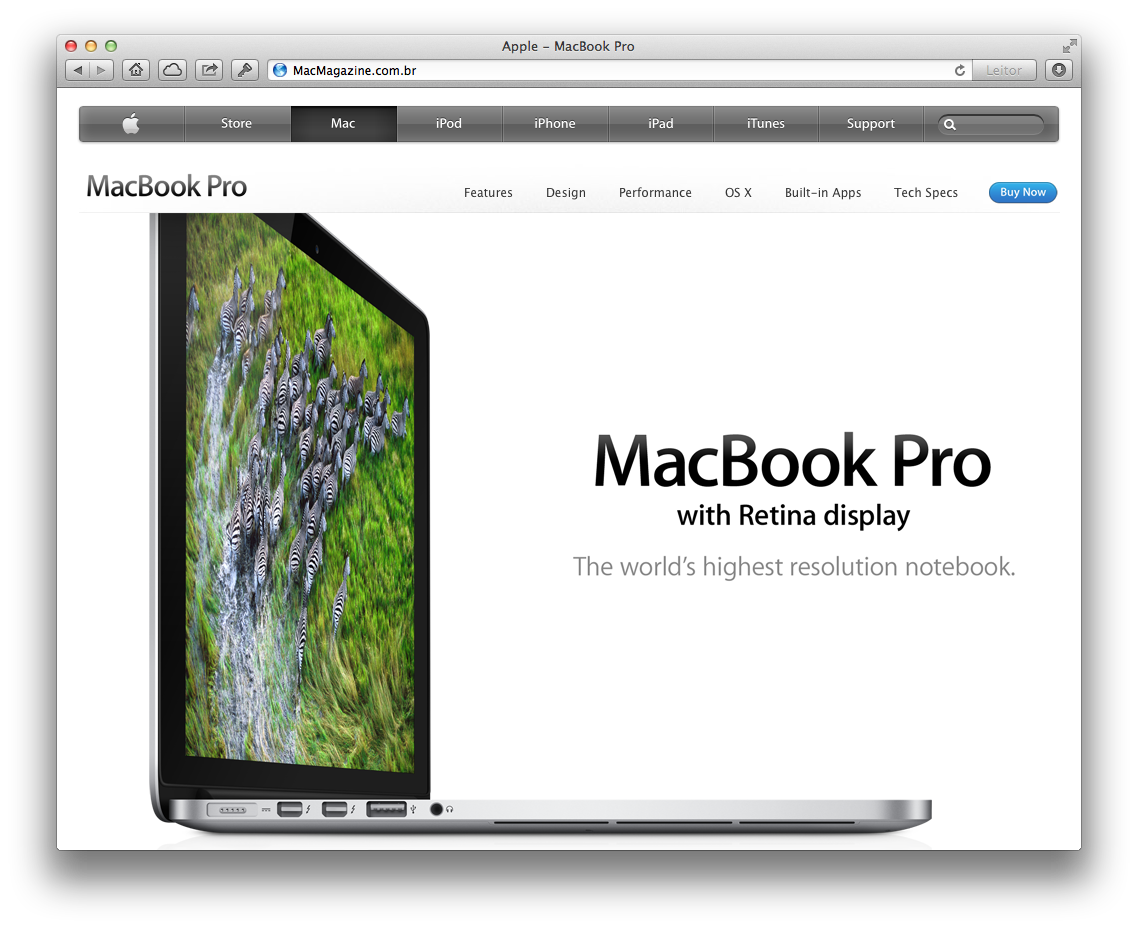 Slogan do MacBook Pro com tela Retina