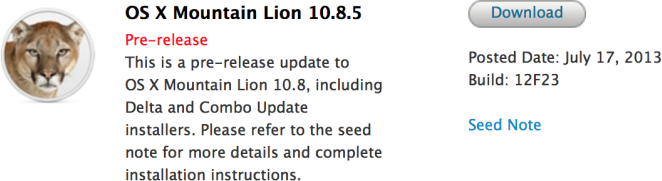 OS X 10.8.5 beta 5