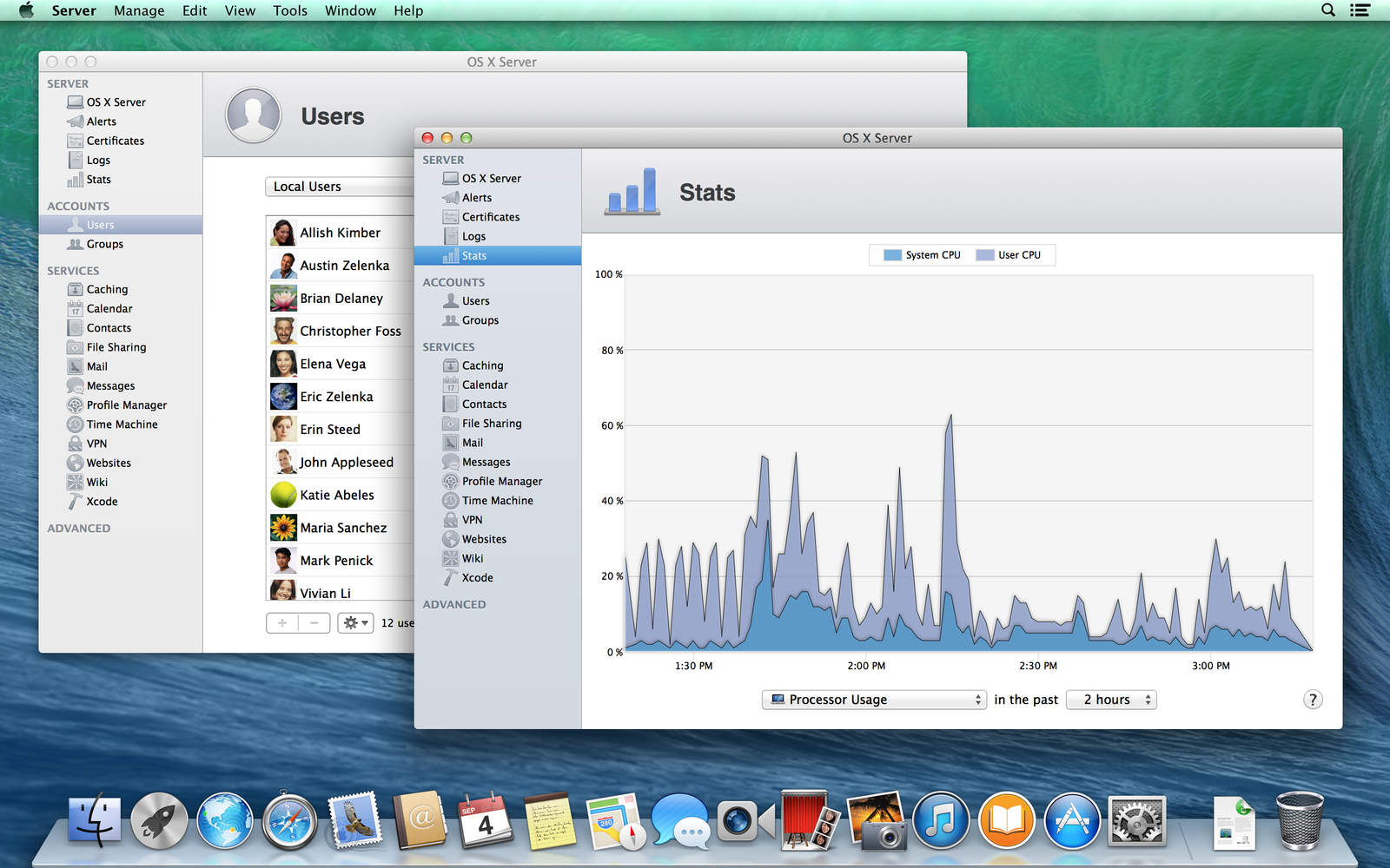 Screenshot do OS X Server