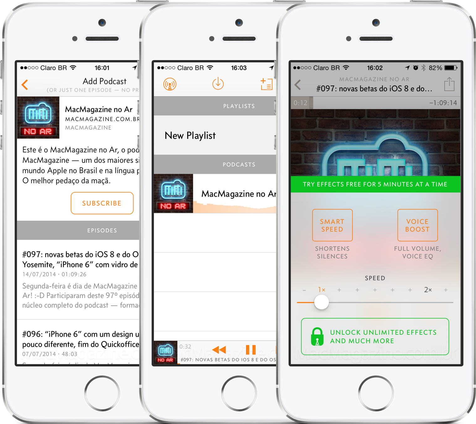 App Overcast para iPhones/iPods touch