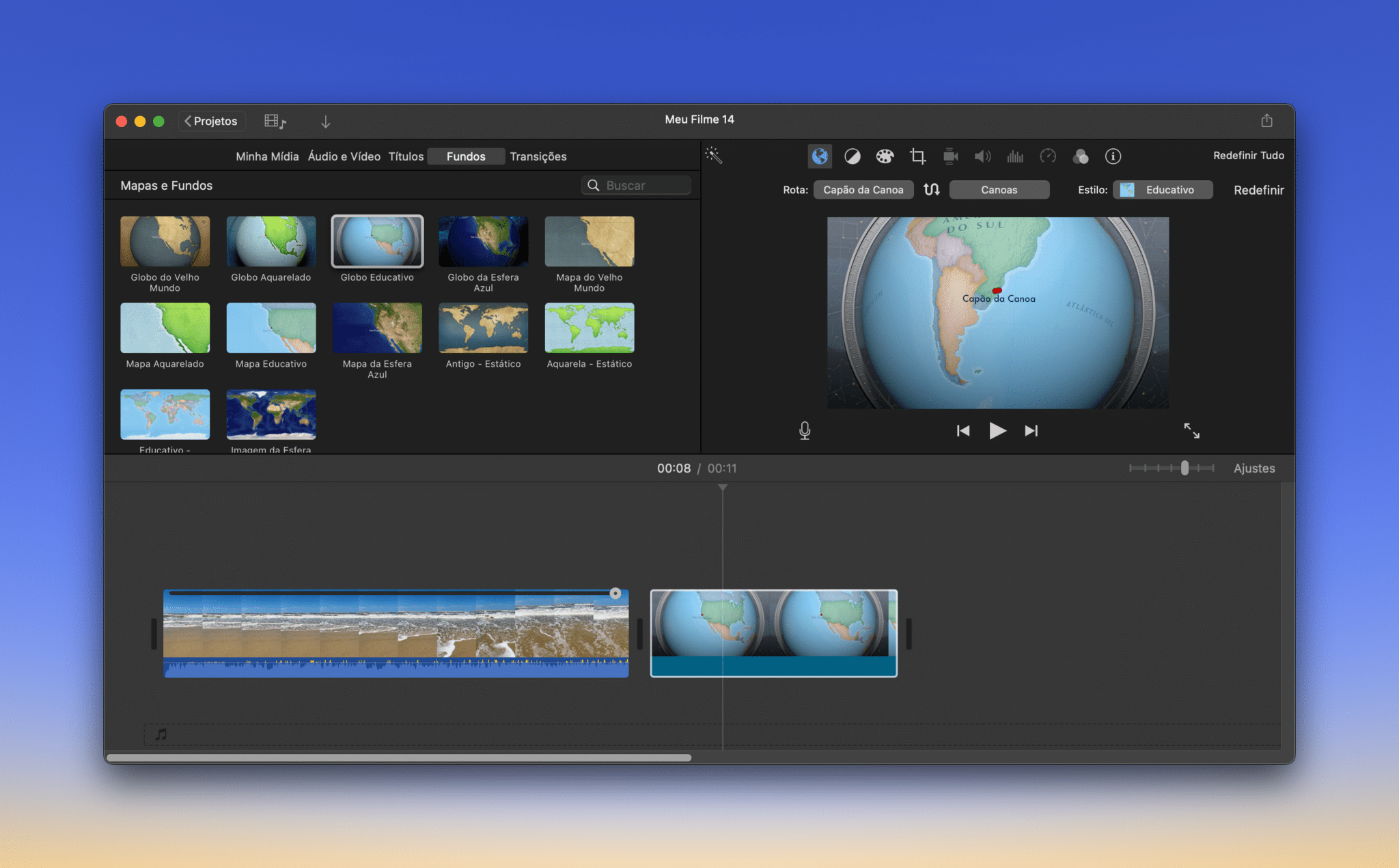 Como Usar Um Efeito De Mapa De Viagem Animado No IMovie Mac MacMagazine