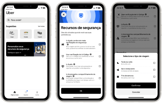 Uber agora facilita a personalização dos recursos de segurança do app