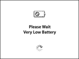 Please Wait. Very Low Battery.