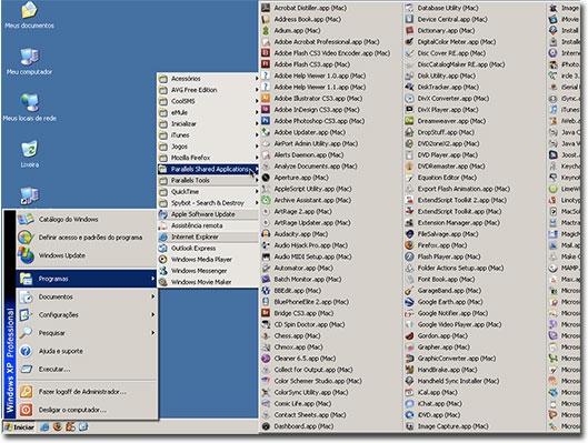 Aplicativos do Mac OS X via Windows