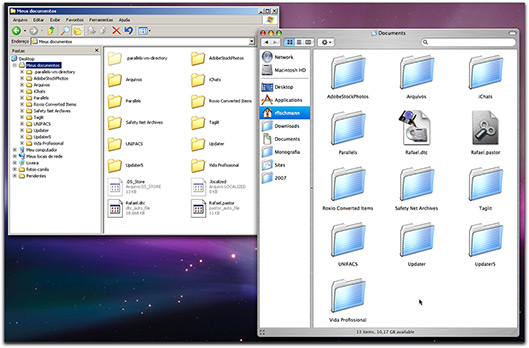 Documents no Mac OS X e My Documents no Windows XP