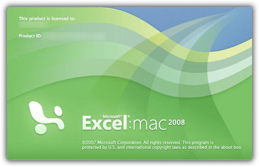 Splash do Excel 2008