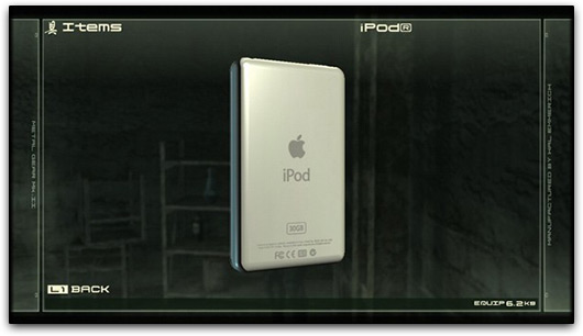 iPod em Metal Gear Solid 4