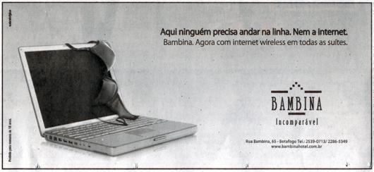 Propaganda do motel Bamina com PowerBook G4