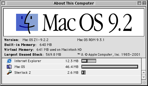 Tela About do Mac OS 9.2