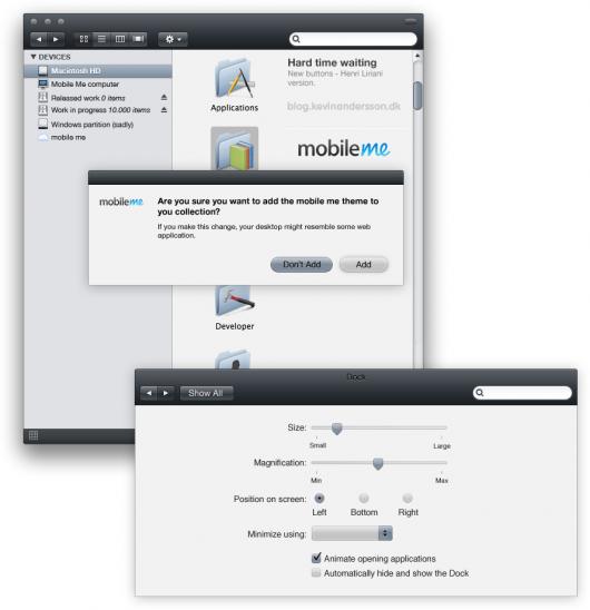 Tema MobileMe para o Mac OS X