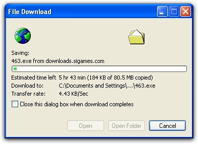 Download lento via modem