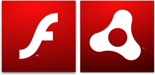 Ícones do Adobe Flash Player e AIR