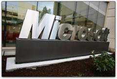 Logo na entrada da Microsoft