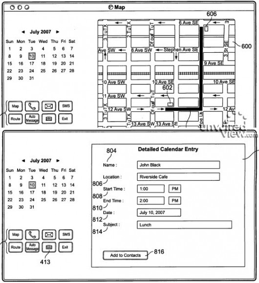 Patente de solução integrada de Calendários, Contatos e Mapas, da Apple