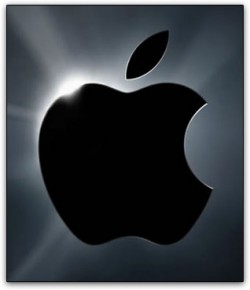 Apple preto sobre luz