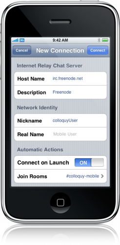 Mobile Colloquy no iPhone