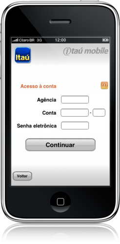 Itaú Mobile no iPhone