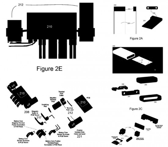 Exemplos de baterias universais em patentes da Apple