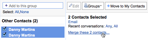 Mesclando contatos no Gmail