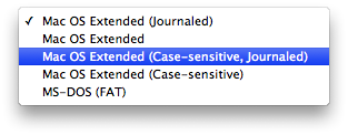 Mac OS case-sensitive