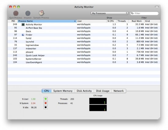 Mac OS X 10.6 Snow Leopard - Screenshot do build 10A261