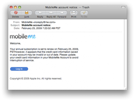 Scam do MobileMe