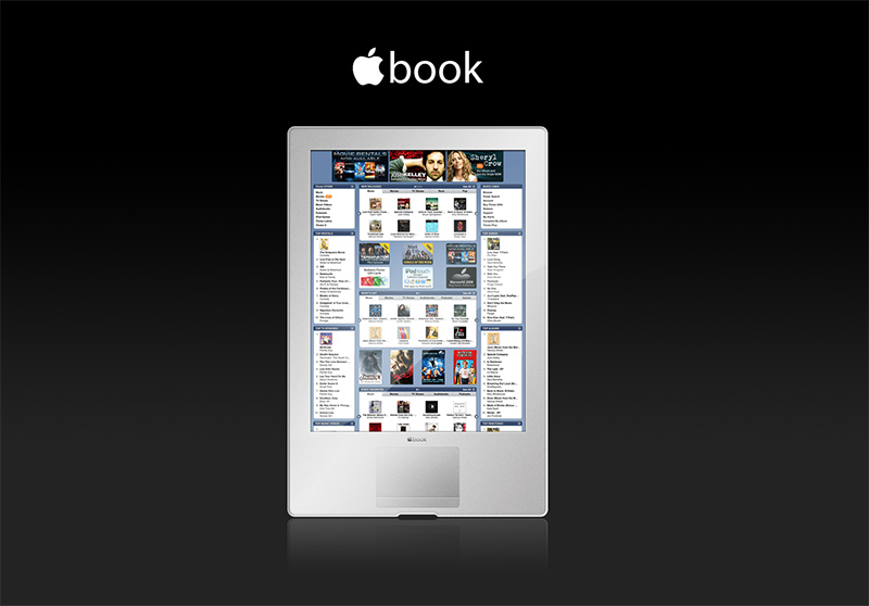 Mockup de leitor de eBooks da Apple