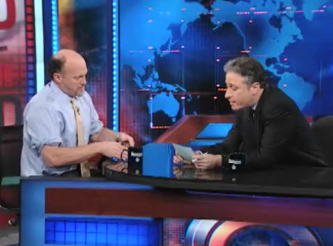 Jim Cramer no Daily Show com Jon Stewart