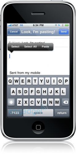 Screenshot do iPhone OS 3.0